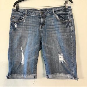 Size 9 Celebrity Pink Distressed Blue Denim Shorts